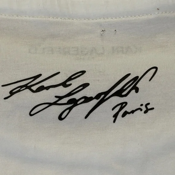 Karl Lagerfeld White C'est La Vie Tee - Picture 6 of 10